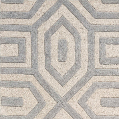 8' X 10' Gray Wool Geometric Hand Tufted Area Rug