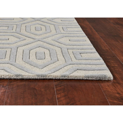 8' X 10' Gray Wool Geometric Hand Tufted Area Rug