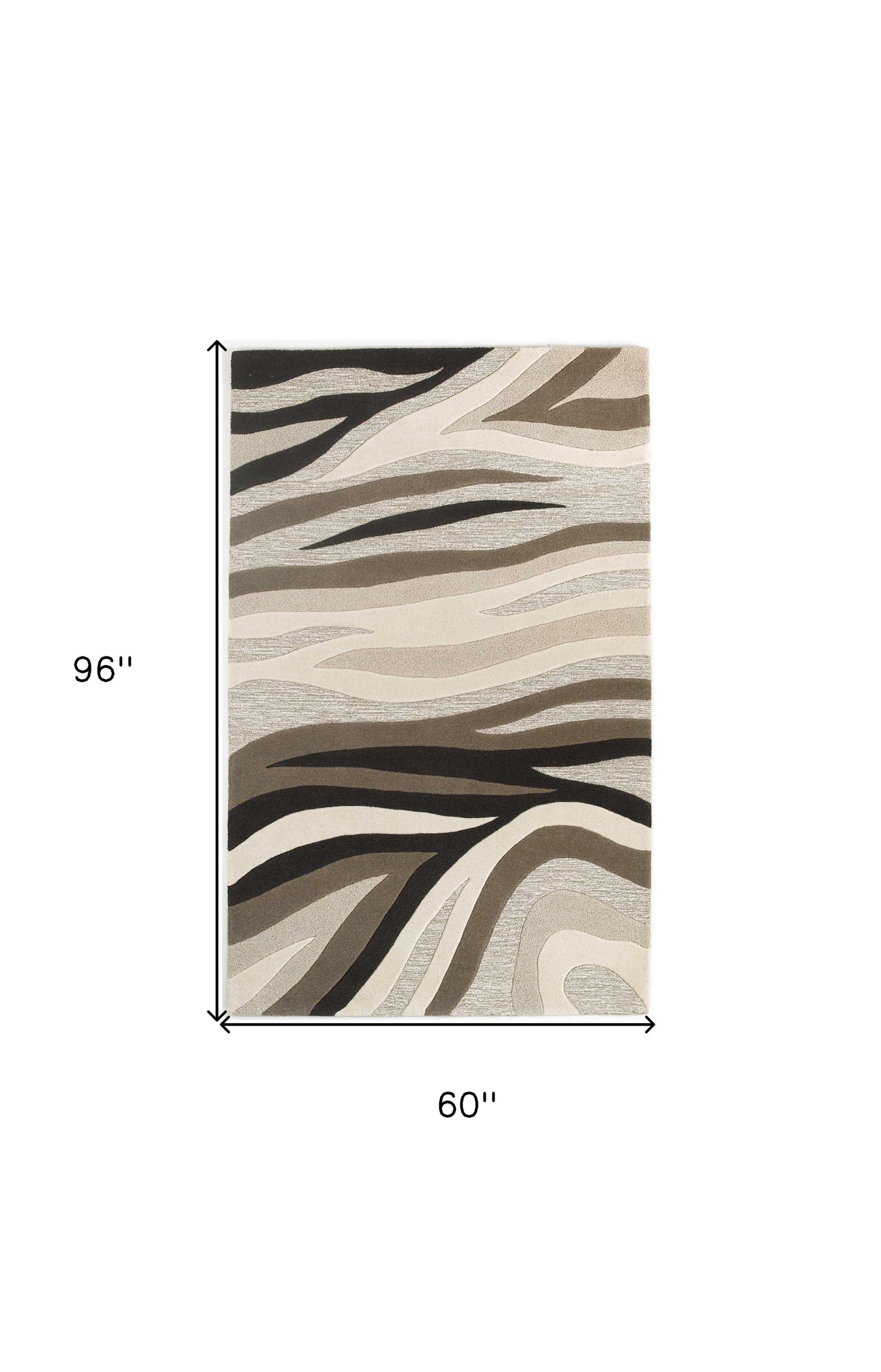 3' X 5' Beige Wool Abstract Hand Tufted Area Rug