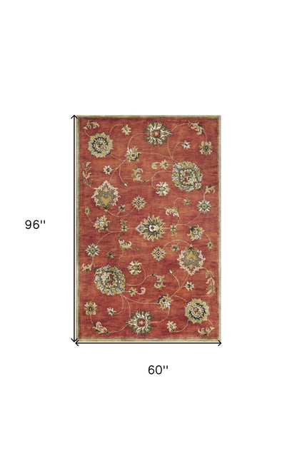 8' X 10' 6 Wool Red Area Rug