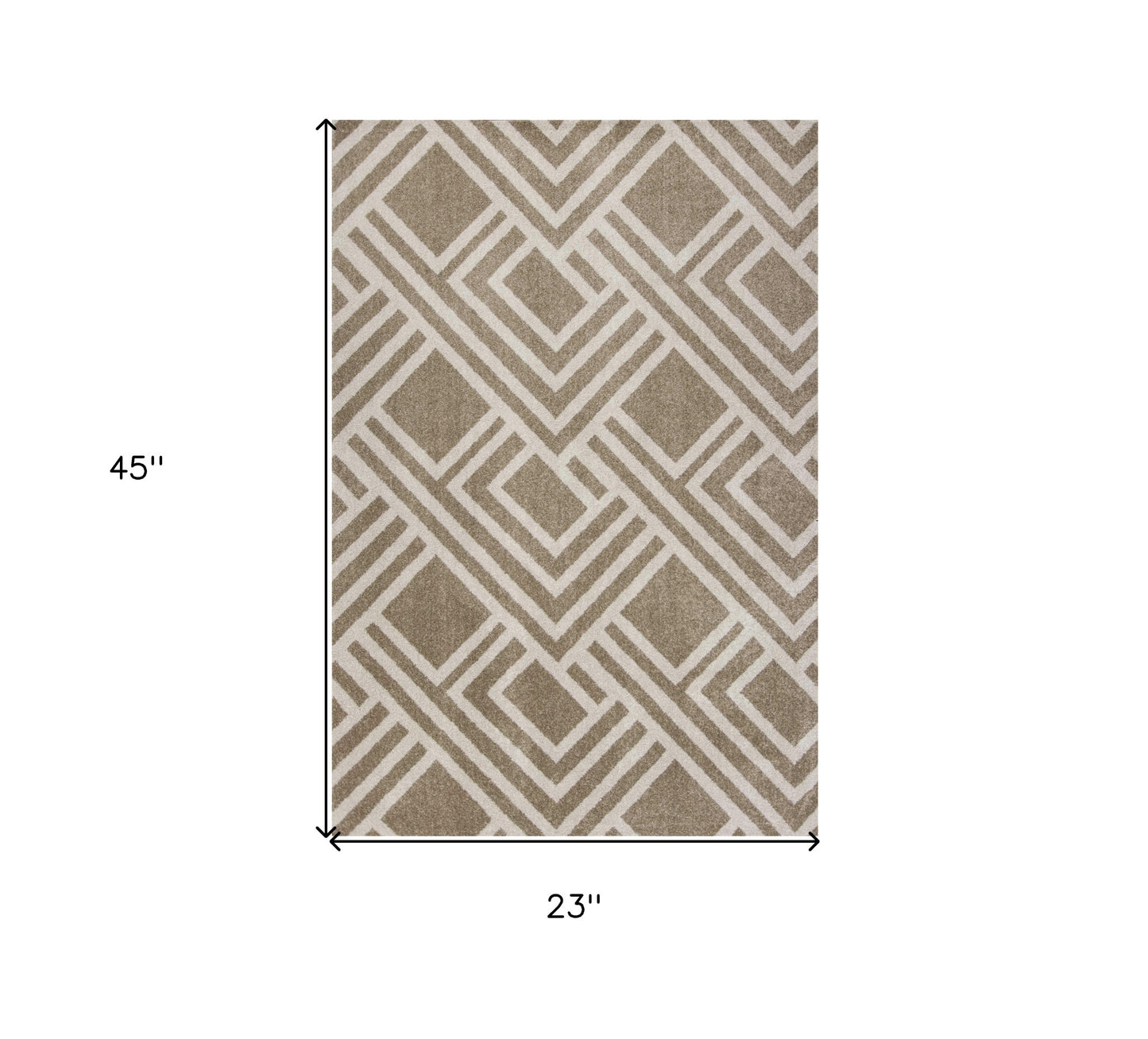 3' X 5' Beige Geometric Indoor Outdoor Area Rug