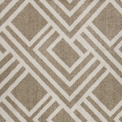 3' X 5' Beige Geometric Indoor Outdoor Area Rug