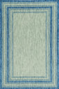 8' Blue And Gray Round Striped Indoor Outdoor Area Rug