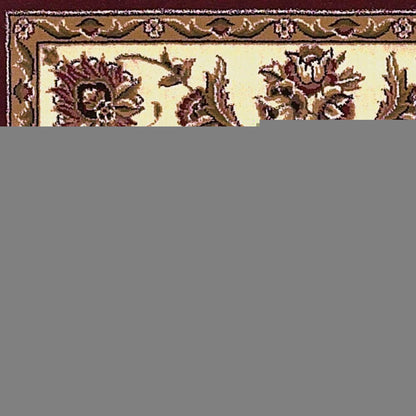 2' X 3' Red And Ivory Floral Medallion Area Rug