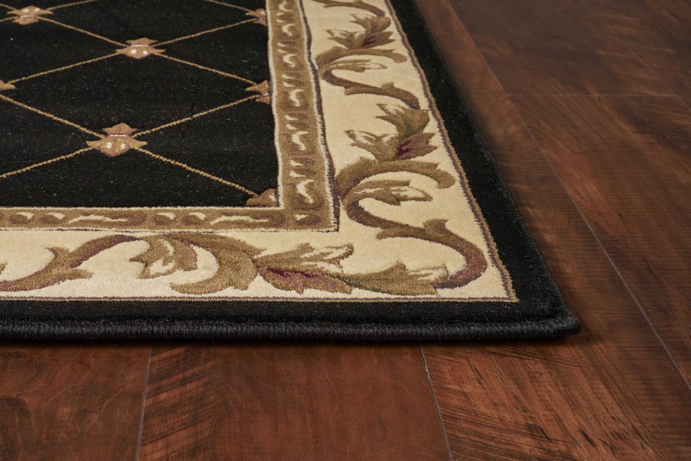 2' X 3' Brown Black And Ivory Floral Vines Area Rug