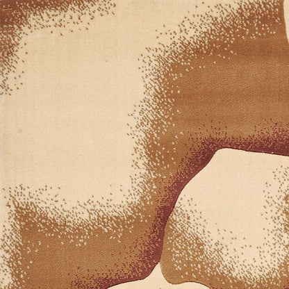 2' X 3' Ivory Brown And Red Floral Area Rug