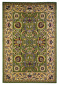 2' X 3' Green Taupe And Ivory Floral Medallion Area Rug