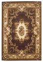 5' X 8' Plum And Ivory Floral Medallion Area Rug