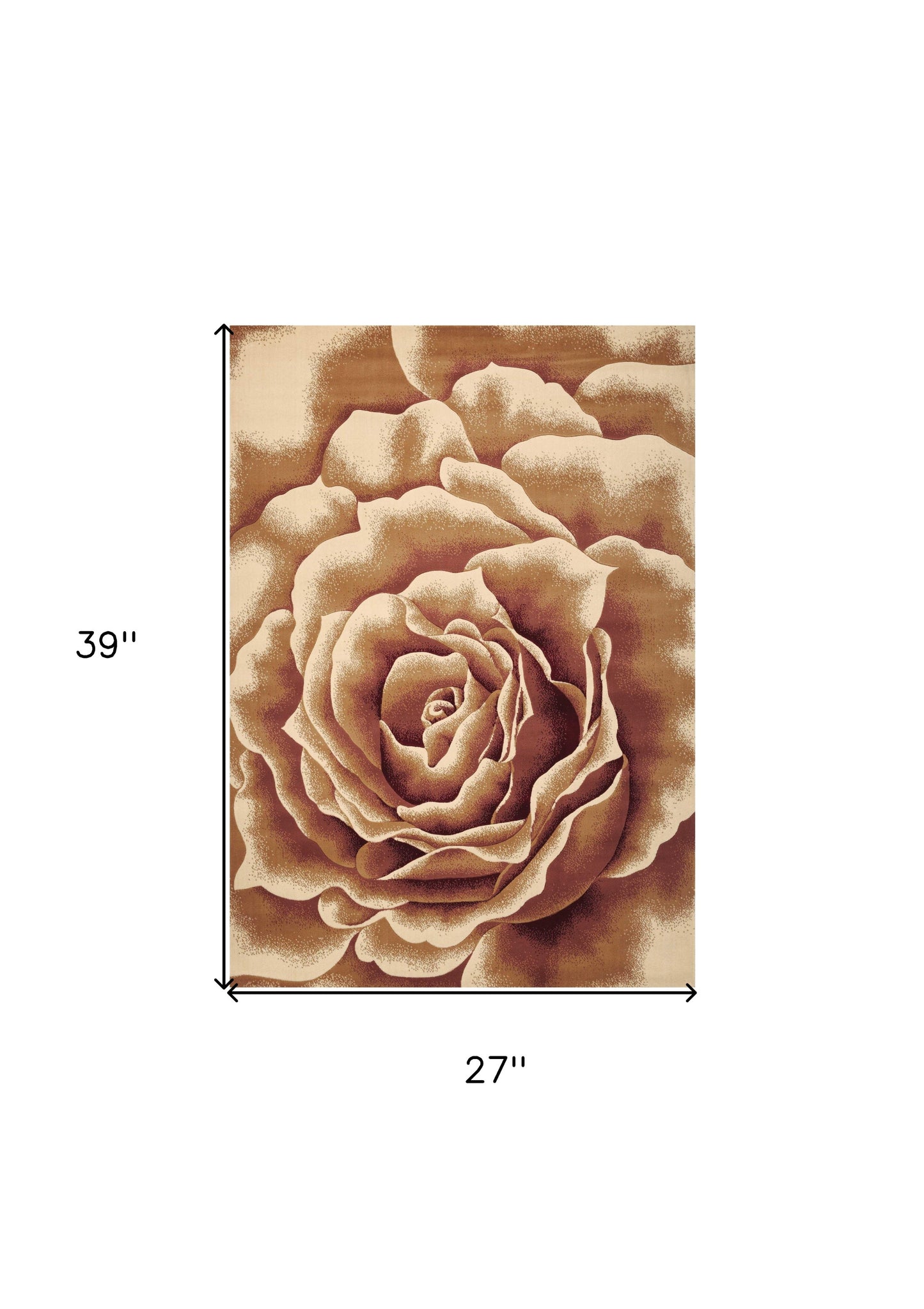 2' X 3' Ivory Brown And Red Floral Area Rug