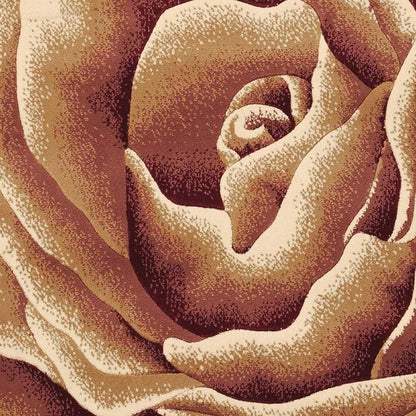 2' X 3' Ivory Brown And Red Floral Area Rug