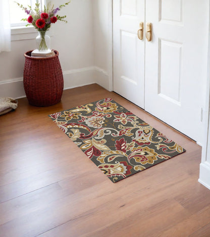 7' X 9'  Uv Treated Polypropylene Taupe Area Rug