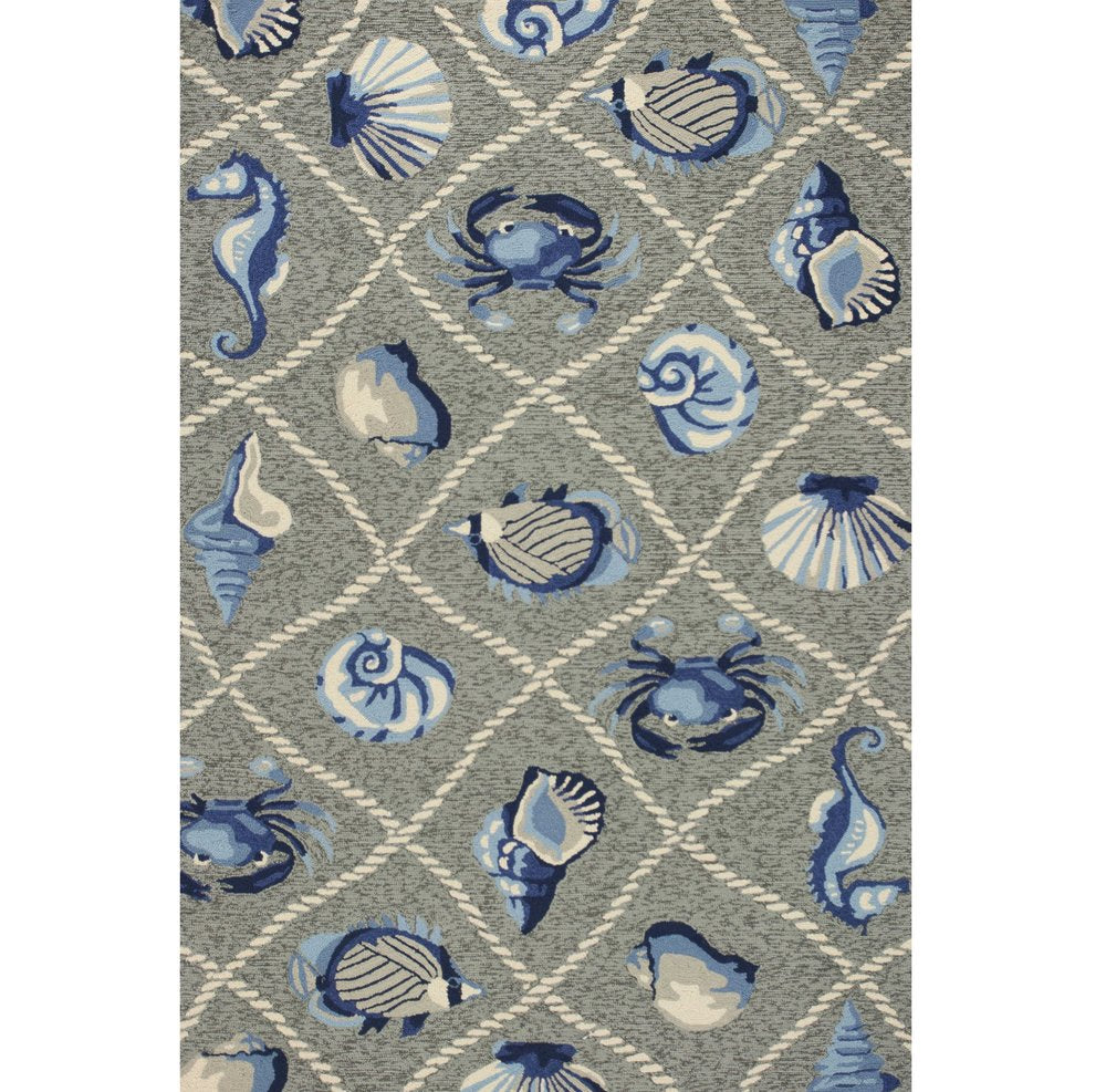 5' X 8' Gray Abstract Handmade Indoor Outdoor Area Rug