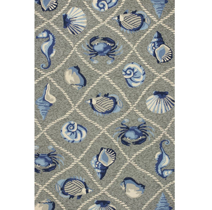 5' X 8' Gray Abstract Handmade Indoor Outdoor Area Rug