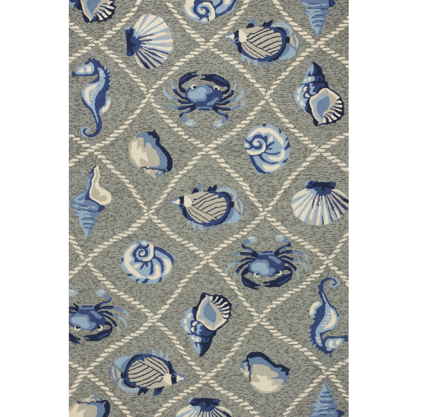 5' X 8' Gray Abstract Handmade Indoor Outdoor Area Rug