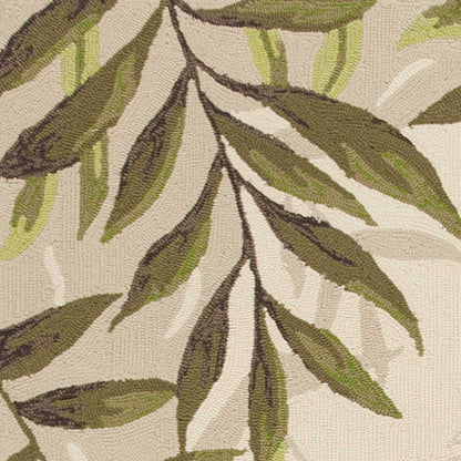 8' Sand Round Floral Indoor Outdoor Area Rug