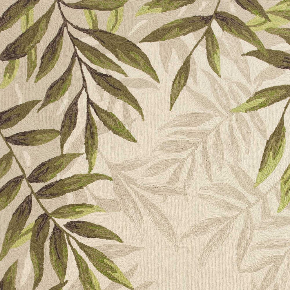 8' Sand Round Floral Indoor Outdoor Area Rug