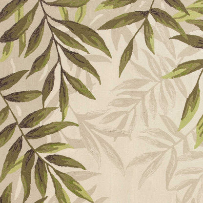 8' Sand Round Floral Indoor Outdoor Area Rug