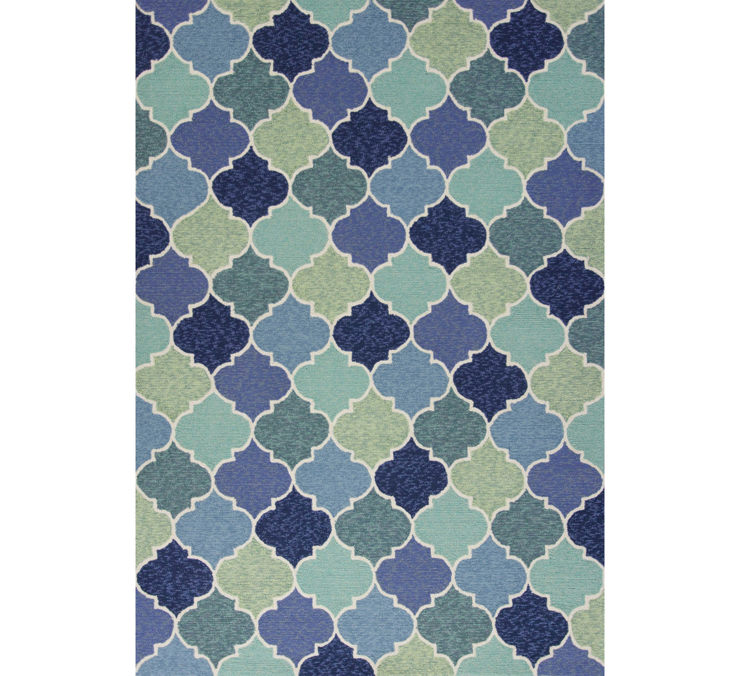 2' X 3' Blue Quatrefoil Hand Tufted Area Rug