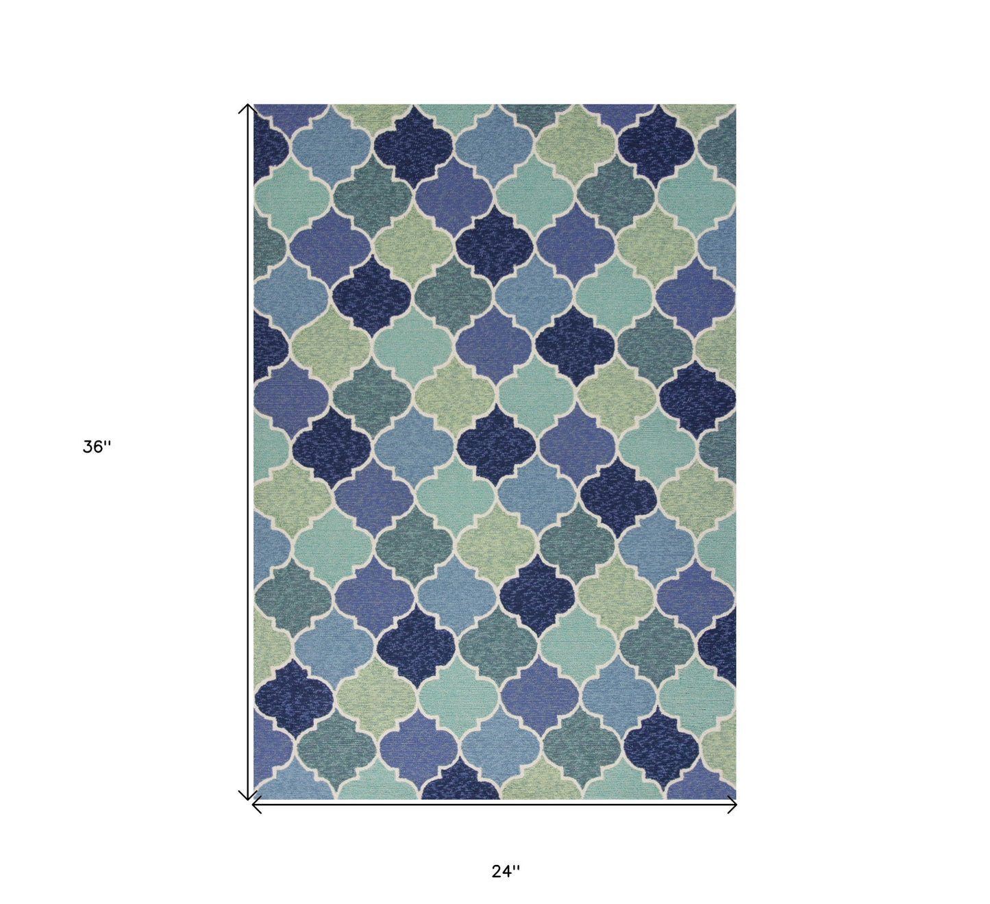 2' X 3' Blue Quatrefoil Hand Tufted Area Rug