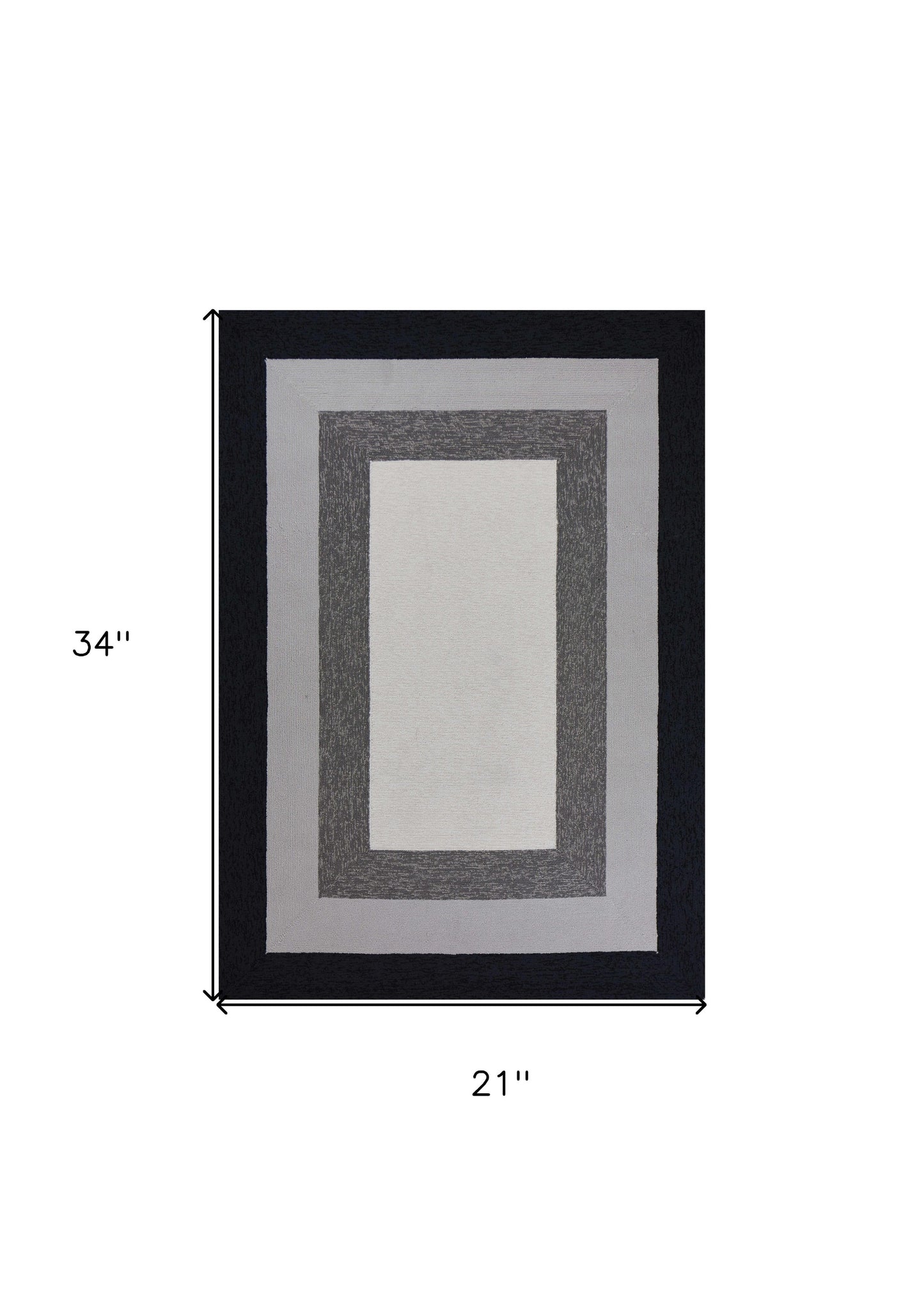 8' X 11'  Uv Treated Polypropylene Charcoal Area Rug