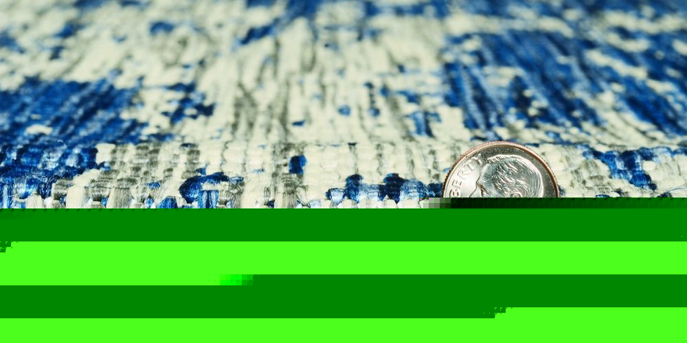 3' X 5' Blue And Green Abstract Indoor Outdoor Area Rug