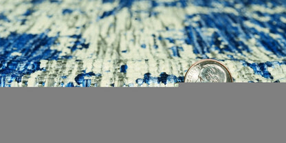 3' X 5' Blue And Green Abstract Indoor Outdoor Area Rug