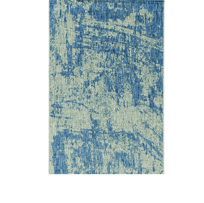 5' X 8' Blue And Green Abstract Indoor Outdoor Area Rug