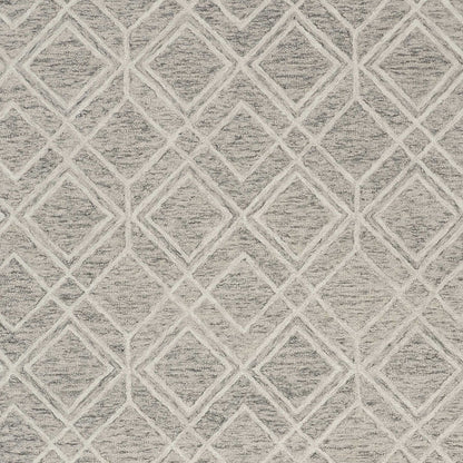 5' X 7' Sand Geometric Diamond Wool Indoor Area Rug