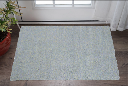 2' X 4' Polyester Blue Heather Area Rug