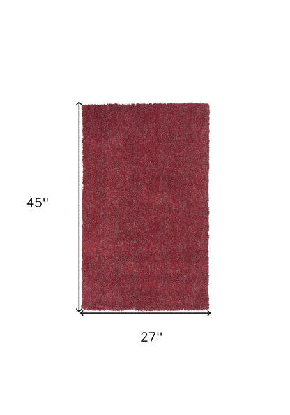 8' Round  Polyester Red Heather Area Rug