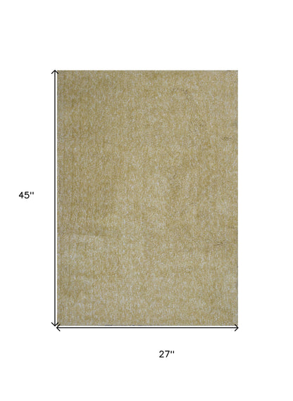 5' X 7' Yellow Heather Plain Indoor Area Rug