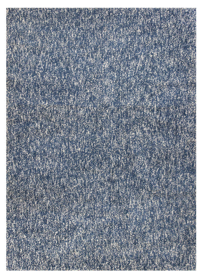 5' X 7' Indigo Ivory Heather Indoor Shag Rug