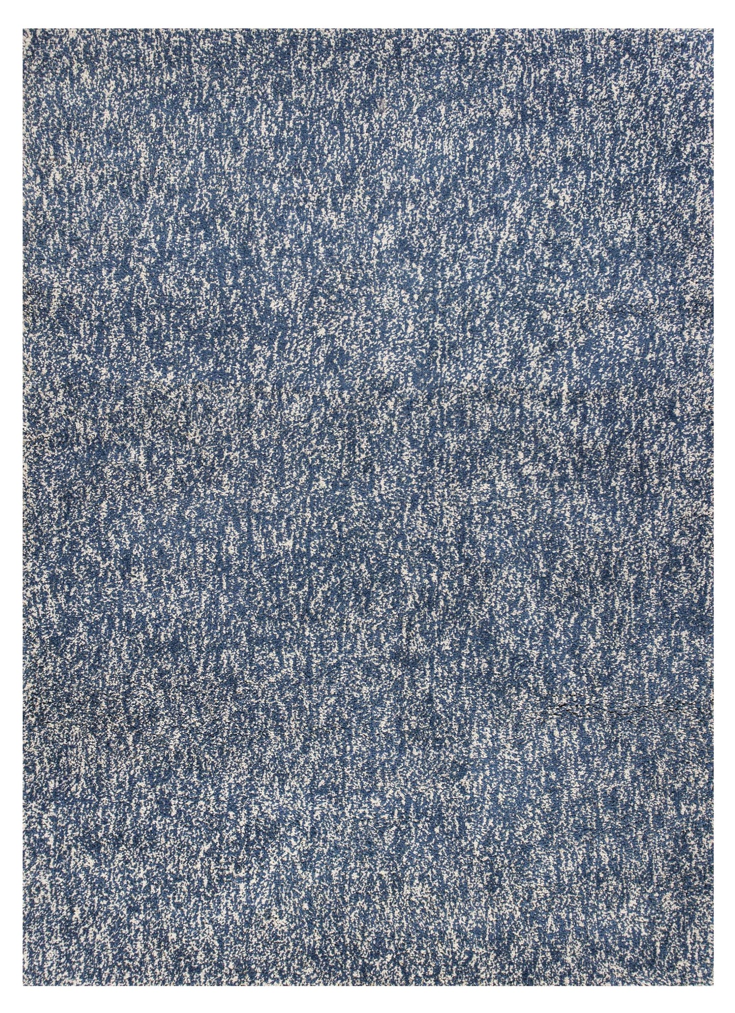 5' X 7' Indigo Ivory Heather Indoor Shag Rug