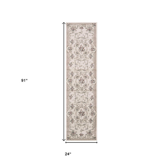 8' Round  Polypropylene Ivory  Area Rug