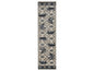 7' Ivory And Gray Woodland Lodge Runner Rug