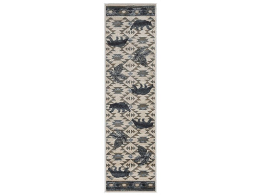 8' X 10' Ivory And Gray Woodland Lodge Area Rug