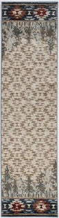 9' X 12' Beige Gray And Rust Southwestern Area Rug