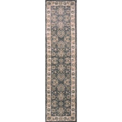 5' X 8' Gray And Ivory Floral Medallion Area Rug