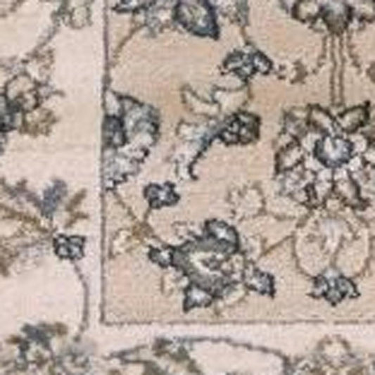 3' X 5' Beige And Ivory Floral Medallion Area Rug