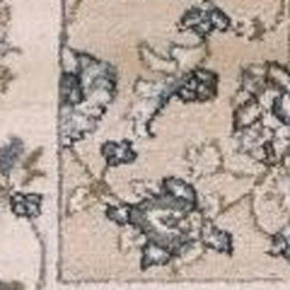 5' X 8' Beige And Ivory Floral Medallion Area Rug