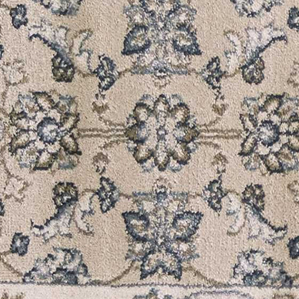 8' Beige And Ivory Runner Rug
