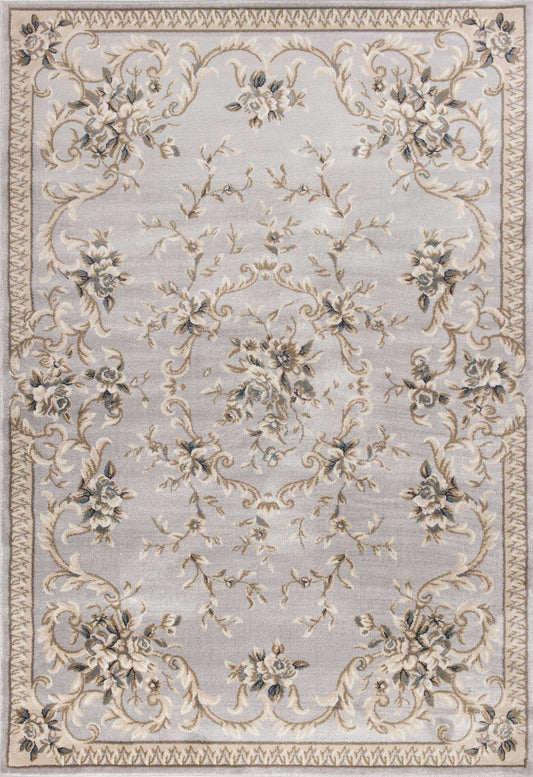 3' X 5' Light Gray Floral Area Rug