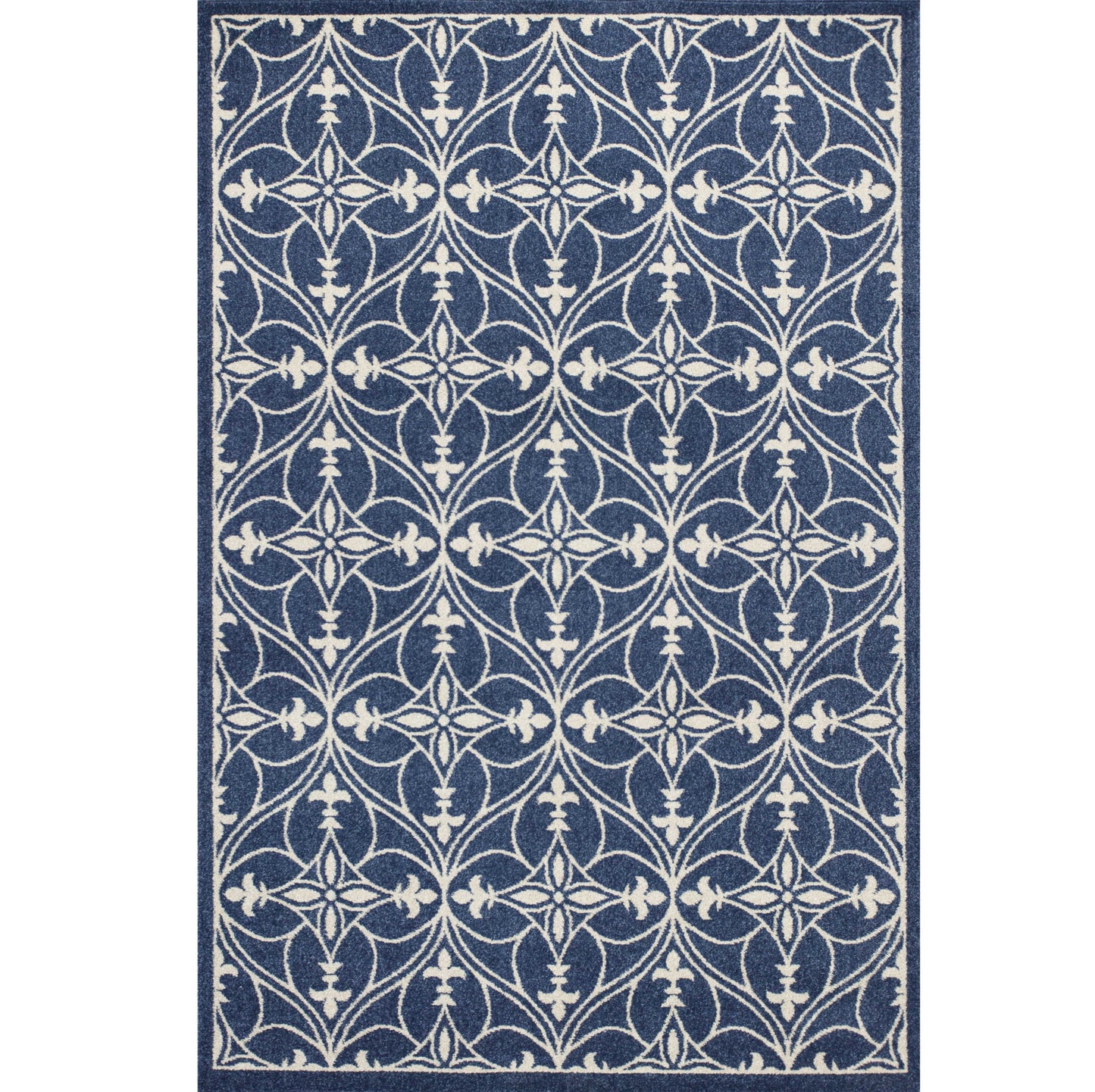 3' X 5' Blue and Ivory Area Rug