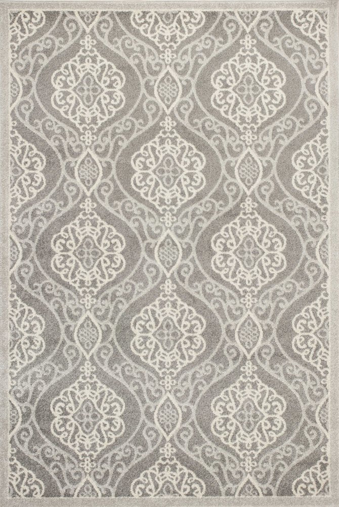 3' X 5' Silver Moroccan Indoor Outdoor Area Rug
