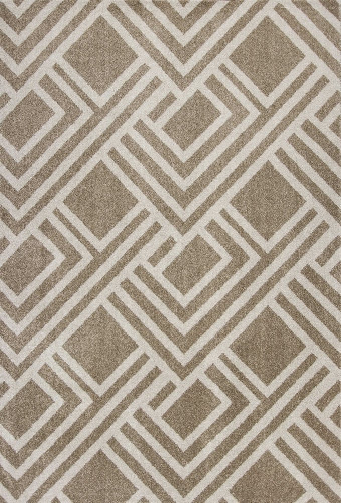 3' X 5' Beige Geometric Indoor Outdoor Area Rug