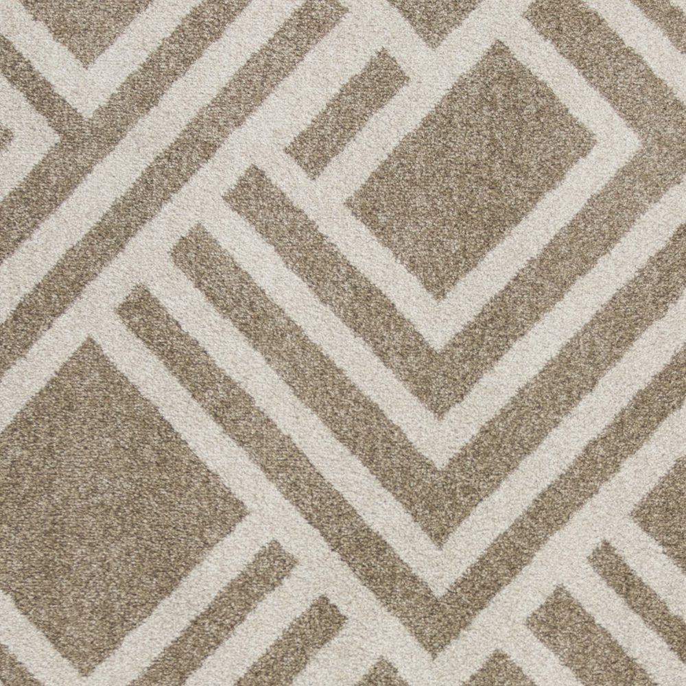 5' X 8' Beige Geometric Indoor Outdoor Area Rug