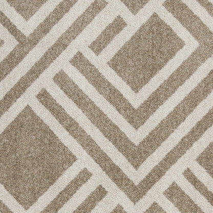 3' X 5' Beige Geometric Indoor Outdoor Area Rug