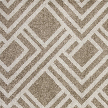 3' X 5' Beige Geometric Indoor Outdoor Area Rug