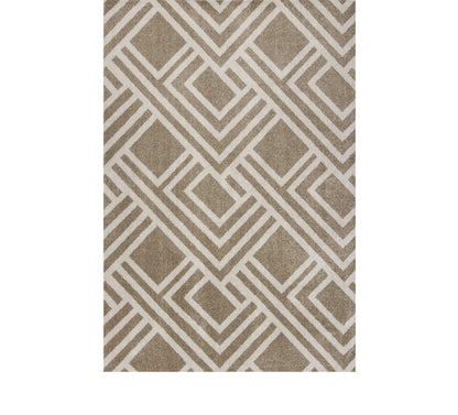 3' X 5' Beige Geometric Indoor Outdoor Area Rug