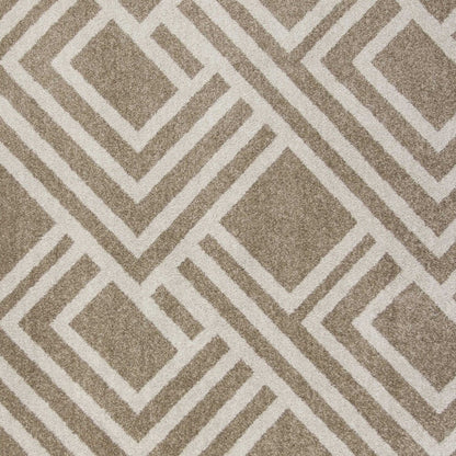 3' X 5' Beige Geometric Indoor Outdoor Area Rug